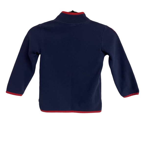 Nautica kids unisex 1/4 zip navy fleece trimmed with red size 4T 100% polyester - Picture 3 of 6